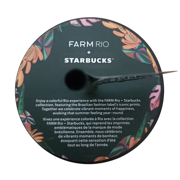 STARBUCKS x FARM RIO Summer 2025 24oz black tropical rainbow cold tumbler NEW - Picture 3 of 6